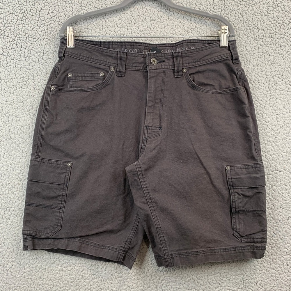 prAna Shorts Men's 33 Brown Cargo Organic Cotton Stretch Outdoor Hiking